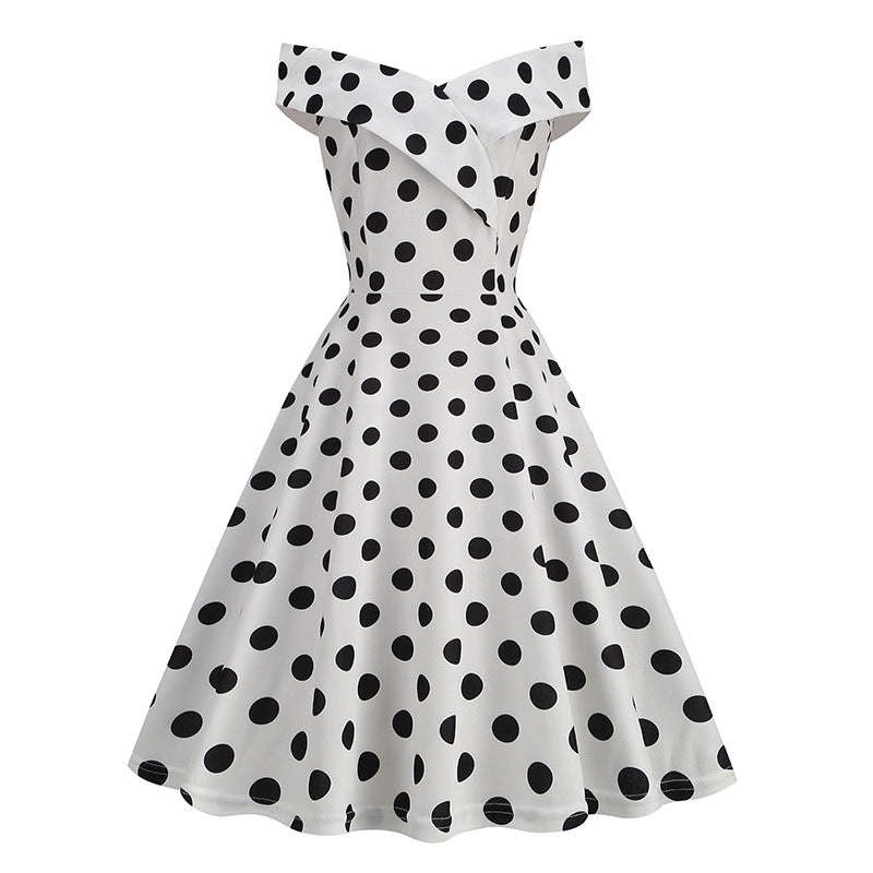 Retro Cherry Print Swing Dress