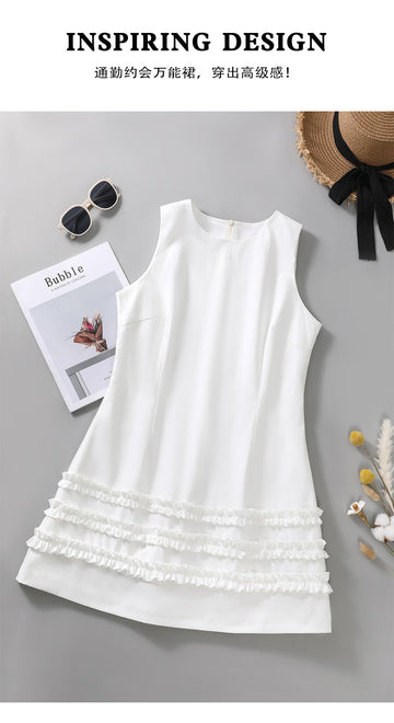 Minimalist Tiered Ruffle Shift Dress