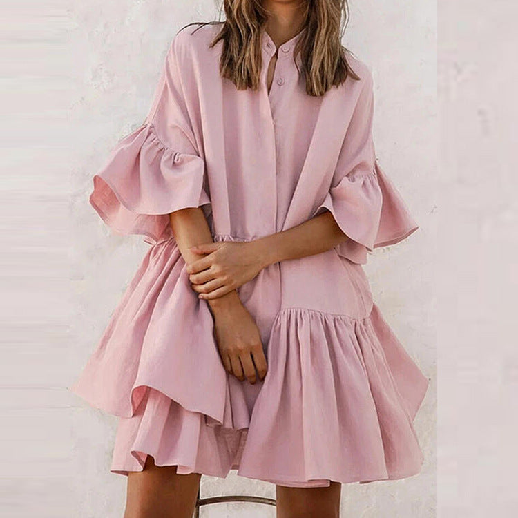 Luna Voluminous Ruffle Tunic Dress