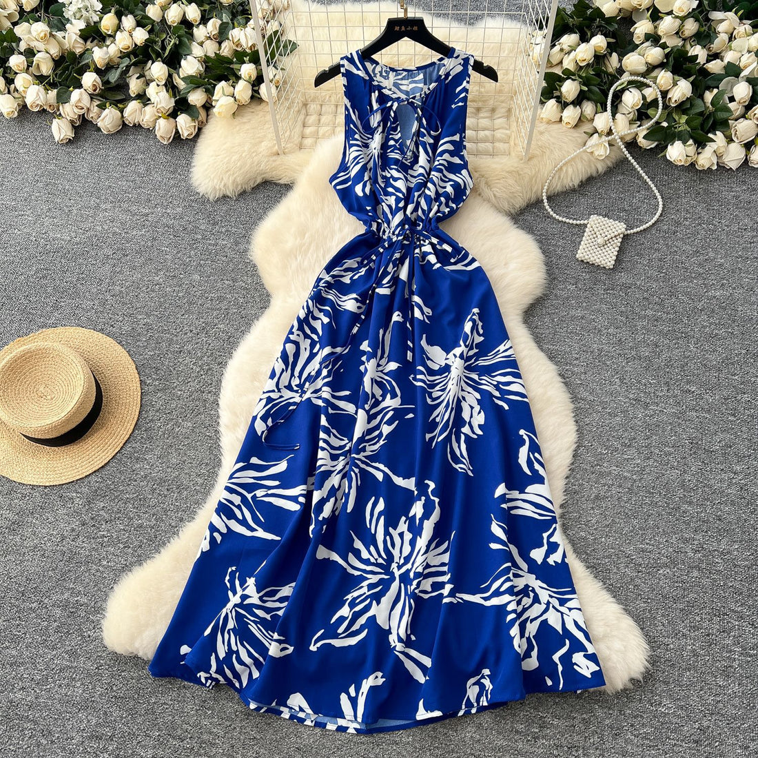 Bohemian Floral Sleeveless Maxi Dress