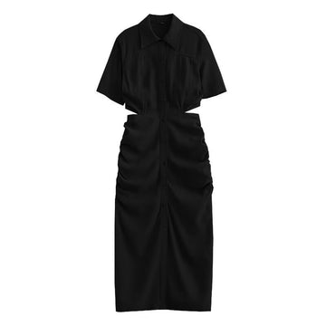 Sculptural Asymmetrical Ruched Maxi Dress